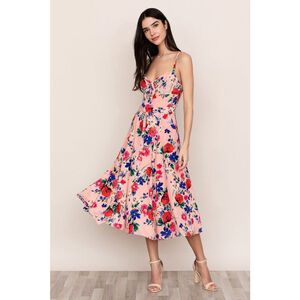 Yumi Kim Pretty Woman Silk Floral Dress PS Pink Coquette Feminine Cottagecore